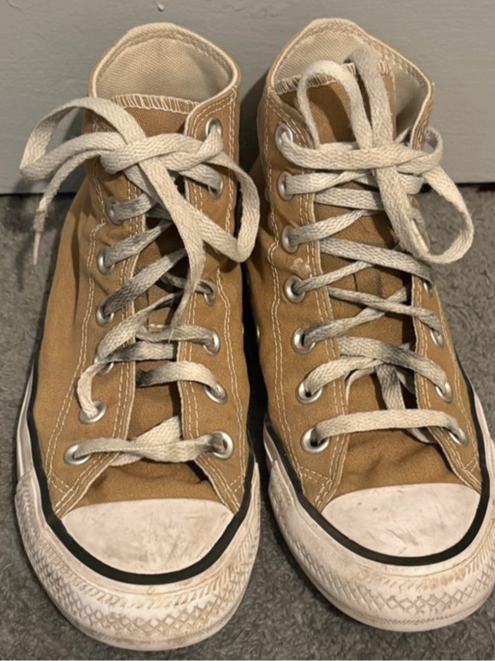 Kids High-Top Converse Sneakers in Tan